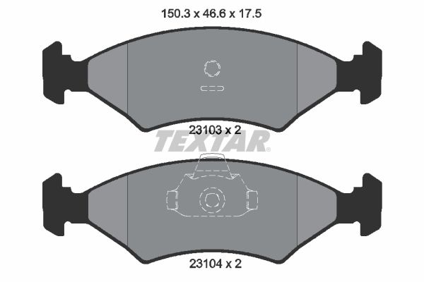 Комплект гальмівних накладок, дискове гальмо TEXTAR 2310301