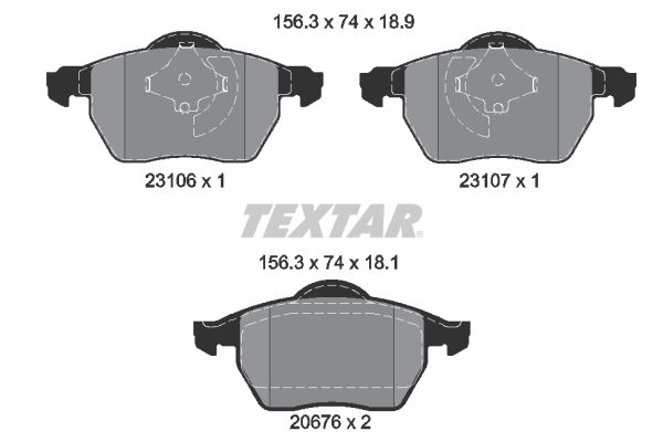 Brake Pad Set, disc brake TEXTAR 2310601