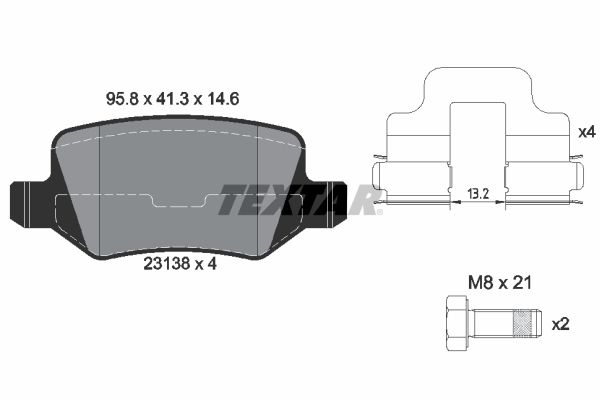 Brake Pad Set, disc brake TEXTAR 2313805