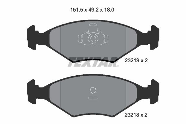 Комплект гальмівних накладок, дискове гальмо TEXTAR 2321901