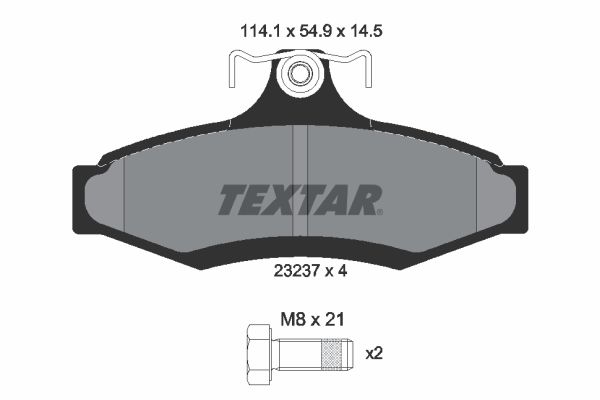 Stabdžių trinkelių rinkinys, diskinis stabdys TEXTAR 2323701
