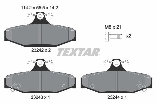 Brake Pad Set, disc brake TEXTAR 2324201