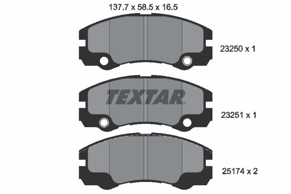 Brake Pad Set, disc brake TEXTAR 2325001