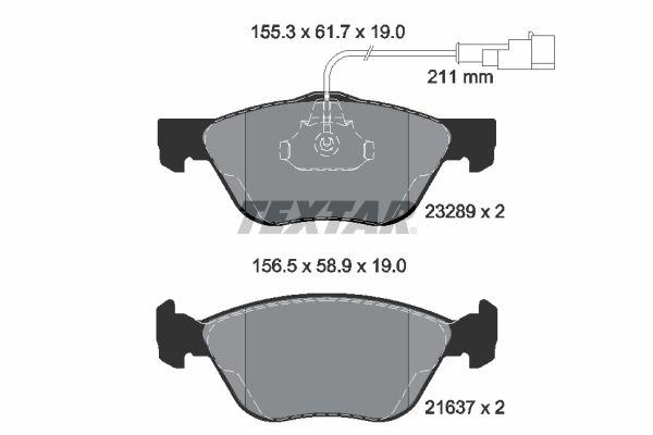 Brake Pad Set, disc brake TEXTAR 2328902