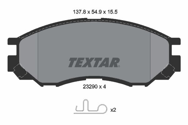 Комплект гальмівних накладок, дискове гальмо TEXTAR 2329002