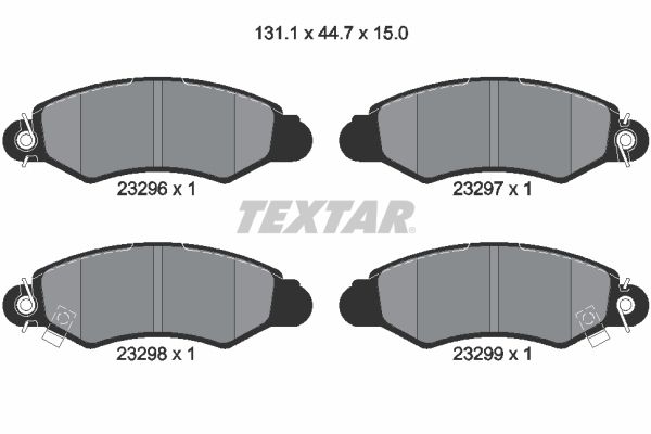 Stabdžių trinkelių rinkinys, diskinis stabdys TEXTAR 2329601