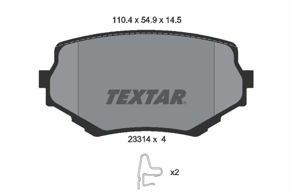 Комплект гальмівних накладок, дискове гальмо TEXTAR 2331401