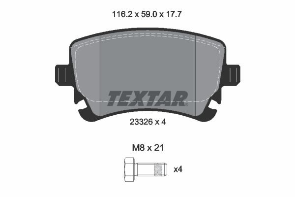 Brake Pad Set, disc brake TEXTAR 2332611