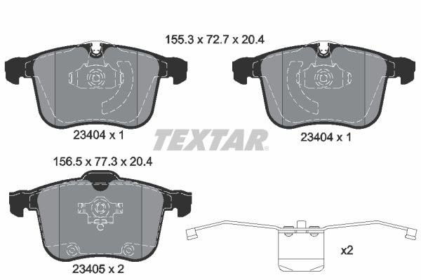 Brake Pad Set, disc brake TEXTAR 2340404