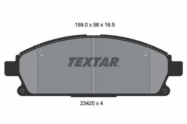 Комплект гальмівних накладок, дискове гальмо TEXTAR 2342004
