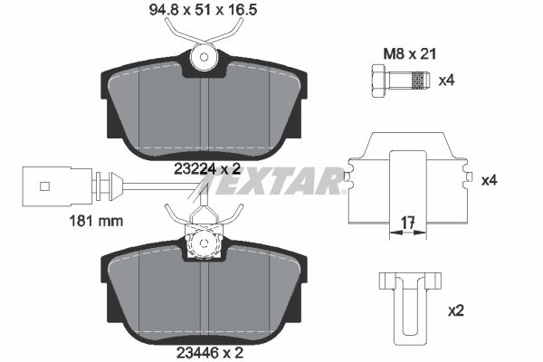 Brake Pad Set, disc brake TEXTAR 2344605