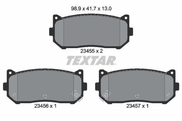 Brake Pad Set, disc brake TEXTAR 2345501