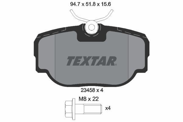 Комплект гальмівних накладок, дискове гальмо TEXTAR 2345801