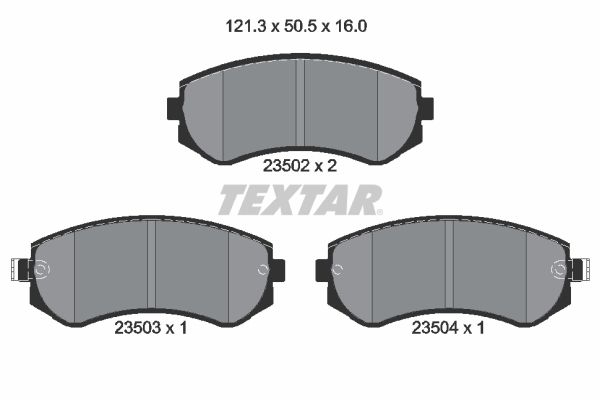 Комплект гальмівних накладок, дискове гальмо TEXTAR 2350201