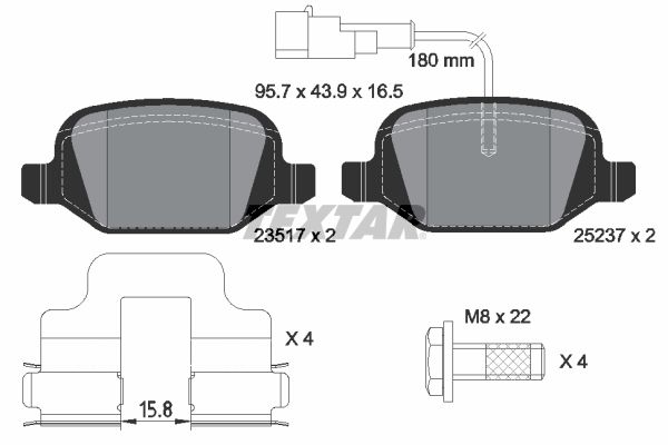 Brake Pad Set, disc brake TEXTAR 2351705