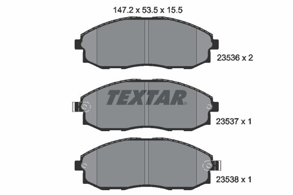 Комплект гальмівних накладок, дискове гальмо TEXTAR 2353601