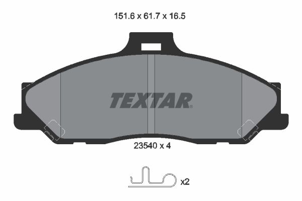 Stabdžių trinkelių rinkinys, diskinis stabdys TEXTAR 2354001