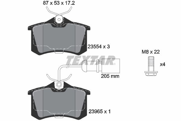 Brake Pad Set, disc brake TEXTAR 2355403