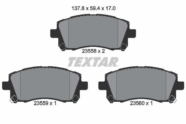 Комплект гальмівних накладок, дискове гальмо TEXTAR 2355802