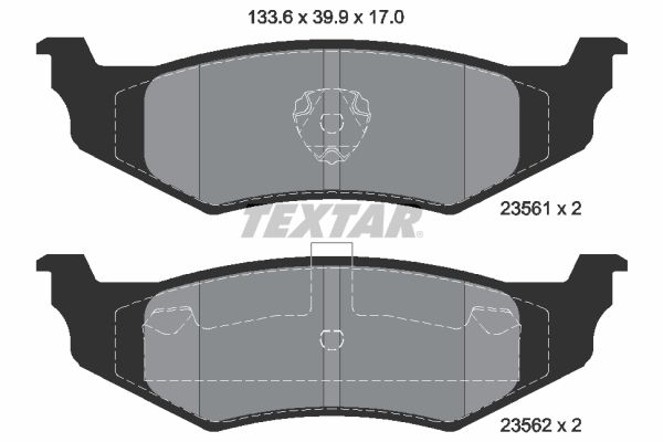 Stabdžių trinkelių rinkinys, diskinis stabdys TEXTAR 2356102