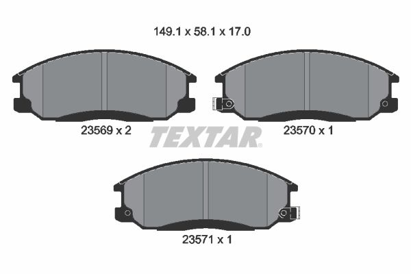 Brake Pad Set, disc brake TEXTAR 2356901