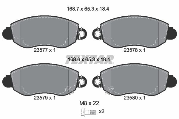 Brake Pad Set, disc brake TEXTAR 2357701