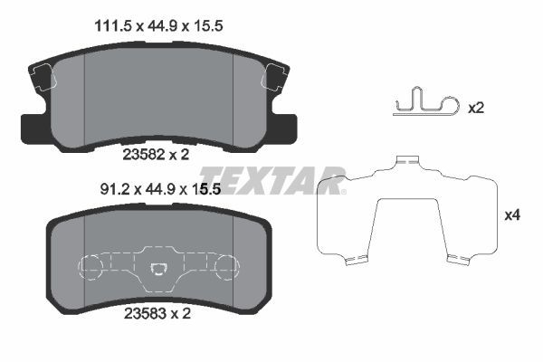 Brake Pad Set, disc brake TEXTAR 2358202