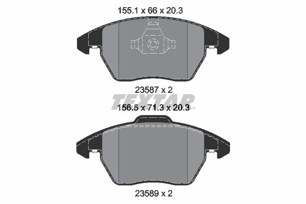 Brake Pad Set, disc brake TEXTAR 2358782