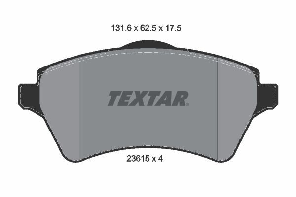 Комплект гальмівних накладок, дискове гальмо TEXTAR 2361501