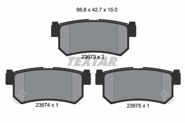 Brake Pad Set, disc brake TEXTAR 2367301