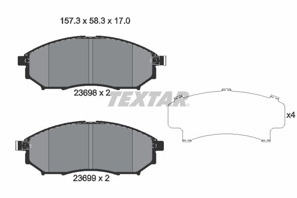 Brake Pad Set, disc brake TEXTAR 2369803