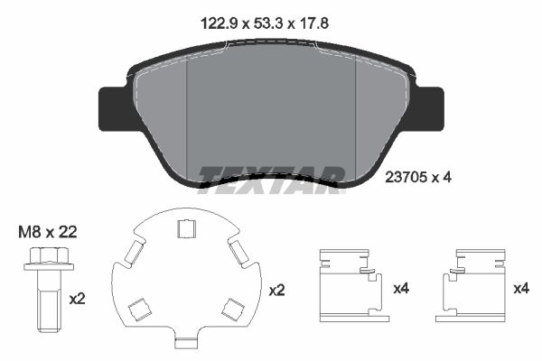 Brake Pad Set, disc brake TEXTAR 2370507