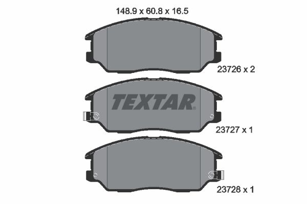 Комплект гальмівних накладок, дискове гальмо TEXTAR 2372601