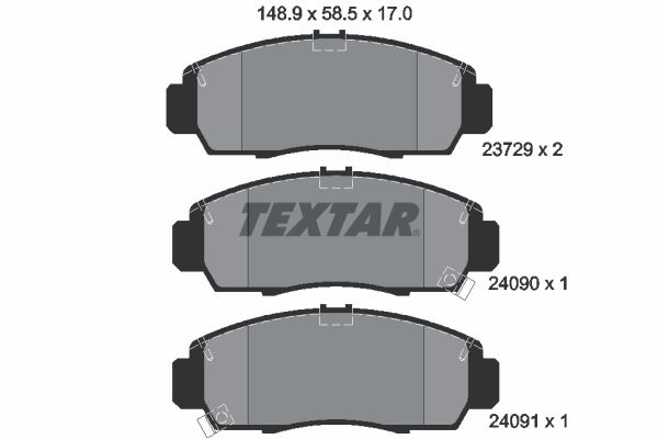 Brake Pad Set, disc brake TEXTAR 2372901