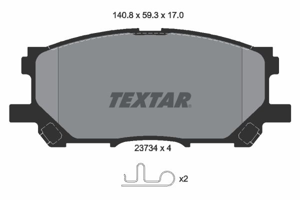 Brake Pad Set, disc brake TEXTAR 2373401