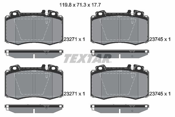 Brake Pad Set, disc brake TEXTAR 2374502