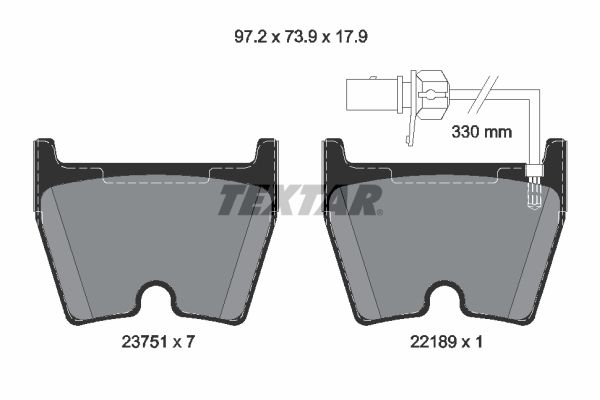 Brake Pad Set, disc brake TEXTAR 2375104