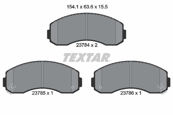 Stabdžių trinkelių rinkinys, diskinis stabdys TEXTAR 2378401