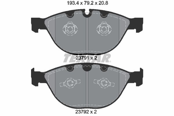 Комплект гальмівних накладок, дискове гальмо TEXTAR 2379101