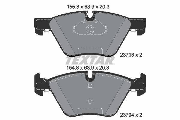 Stabdžių trinkelių rinkinys, diskinis stabdys TEXTAR 2379381