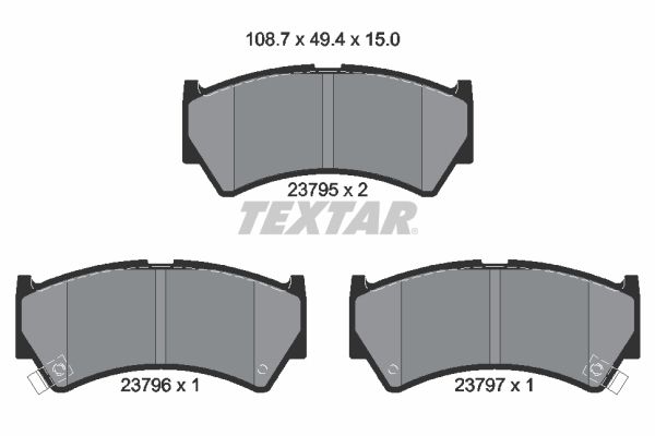 Brake Pad Set, disc brake TEXTAR 2379501