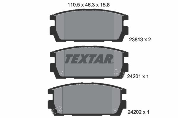 Stabdžių trinkelių rinkinys, diskinis stabdys TEXTAR 2381301
