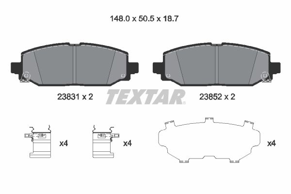 Brake Pad Set, disc brake TEXTAR 2383101