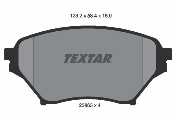 Комплект гальмівних накладок, дискове гальмо TEXTAR 2386301