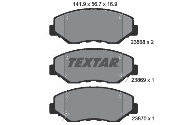 Brake Pad Set, disc brake TEXTAR 2386801