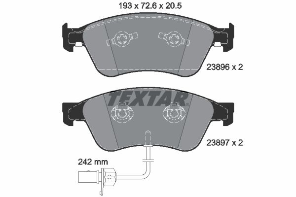 Brake Pad Set, disc brake TEXTAR 2389601