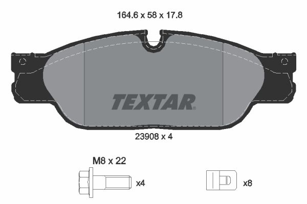 Brake Pad Set, disc brake TEXTAR 2390801
