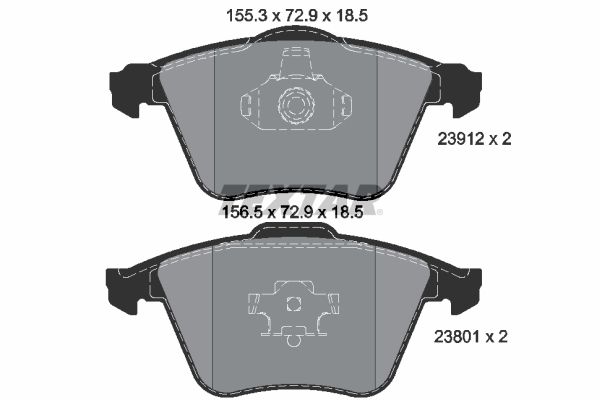 Комплект гальмівних накладок, дискове гальмо TEXTAR 2391201