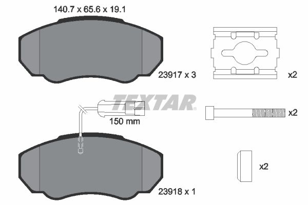 Brake Pad Set, disc brake TEXTAR 2391701