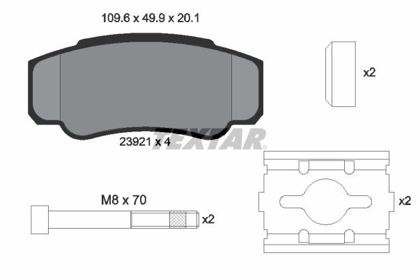 Brake Pad Set, disc brake TEXTAR 2392101